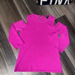 INC International Concepts Fuchsia Cold Shoulder Top